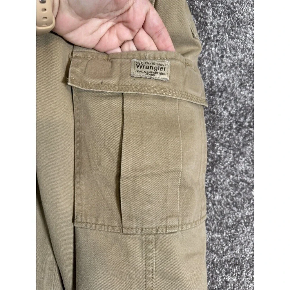 Vtg Wrangler Cargo Khaki Pants Relaxed Fit Canvas Mens 36x30 Workwear Y2k Chore